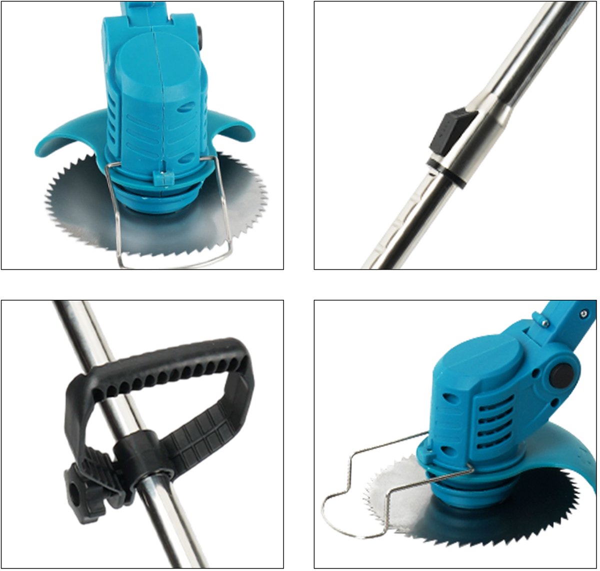 Accu-Grasmaaier 21V - Elektrische Grastrimmer Met 2 Accu's Van 2,0 Ah - Tuintrimmer - Verstelbare Bosmaaier Op Steel Voor Tuinen/Gazons/Struiken – foto 3