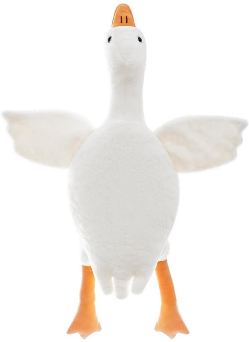 Dailygoods- Gans Knuffel 40cm - Pluche Kussen - Zacht Speelgoed - Comfortabel Kussen - Schattige Witte Gans - Duurzaam Materiaal