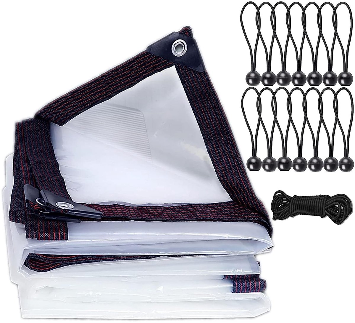 Dailygoods- Afdekzeil 100% waterdicht - Transparant - Bouwfolie - Multifunctioneel - Tuin/balkon - Sterke taaiheid en treksterkte - Tarp
