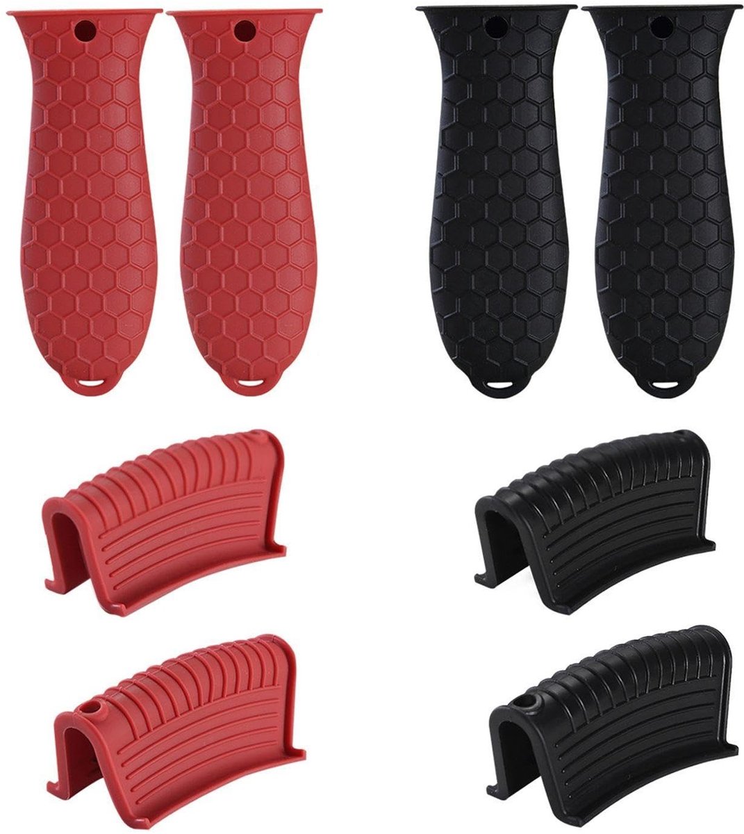 Dailygoods- Siliconen Handgrepen Verbrandingsvrij - Thermo-isolatie - Antislip - Duurzaam - Zacht - Set van 2 - Handgreepafdekking