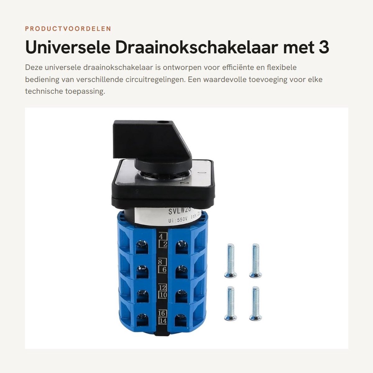 Solidchoice - Universele Draainokschakelaar met 3 Versnellingen