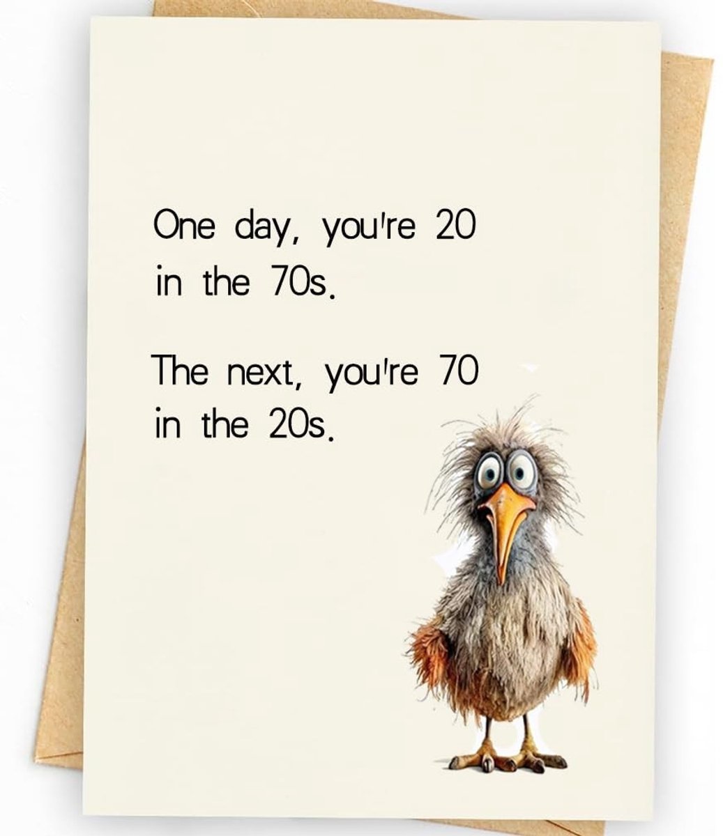 Solidchoice- Verjaardagskaart 70 Jaar - Grappige Kaart - Cadeau voor Vrienden - Inclusief Envelop - Hoogwaardig Papier - 15 cm x 10 cm - Verjaardagswenskaart