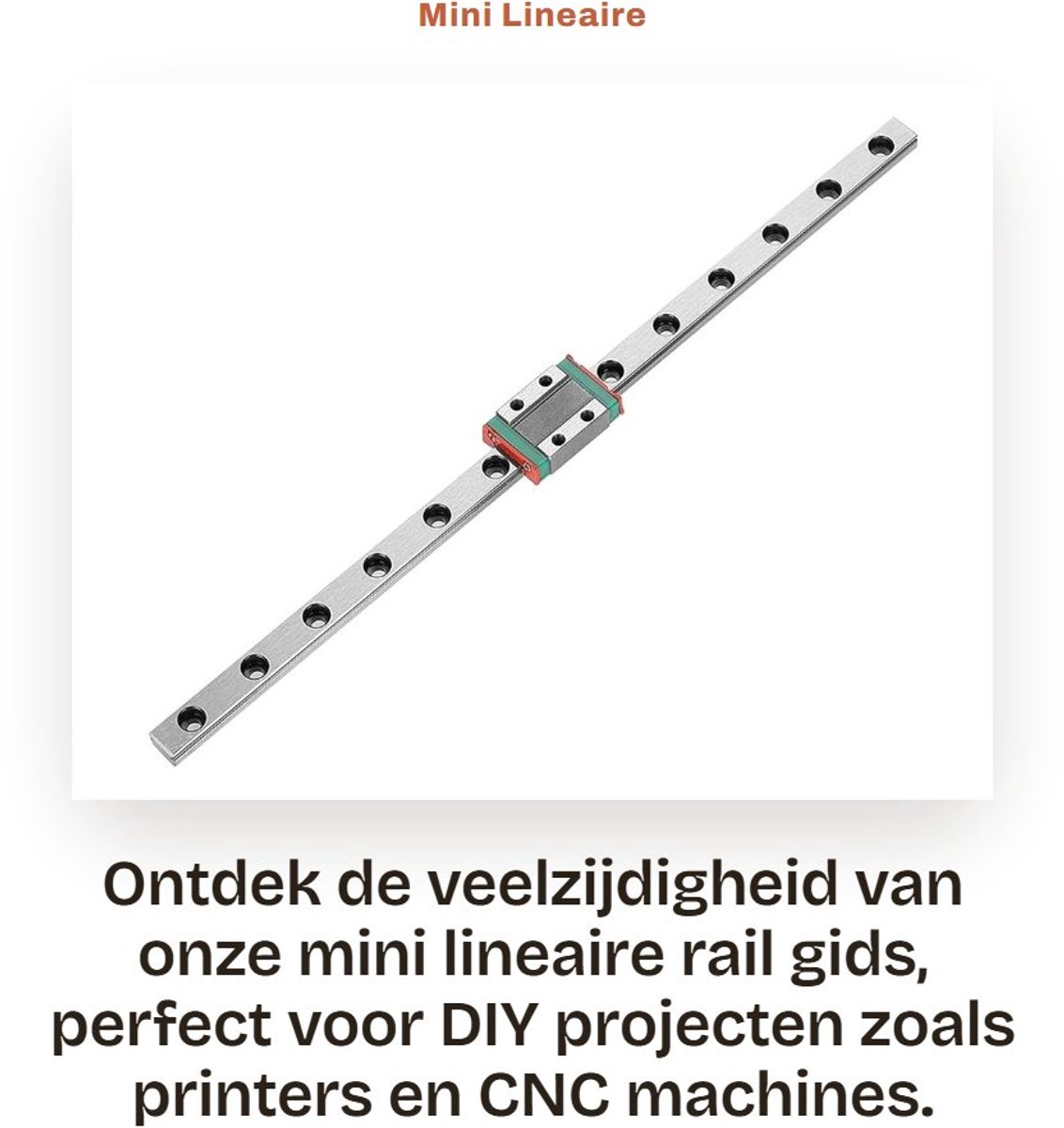 Solidchoice- Lineaire Geleiderail 40/55/95/100/150/260mm - Mini Geleiderail - CNC Machine - DIY Printer - Schuifrail - Gelagerd Staal
