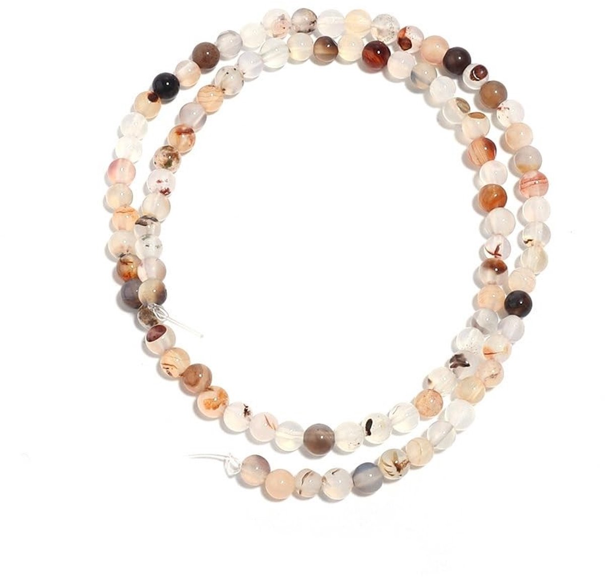 Solidchoice- Agaatkralen 90 stuks - Ronde Kralen - Natuurlijke Kralen - Armbandkralen - Losse Kralen - Wit, 4 mm - Sieradenkralen