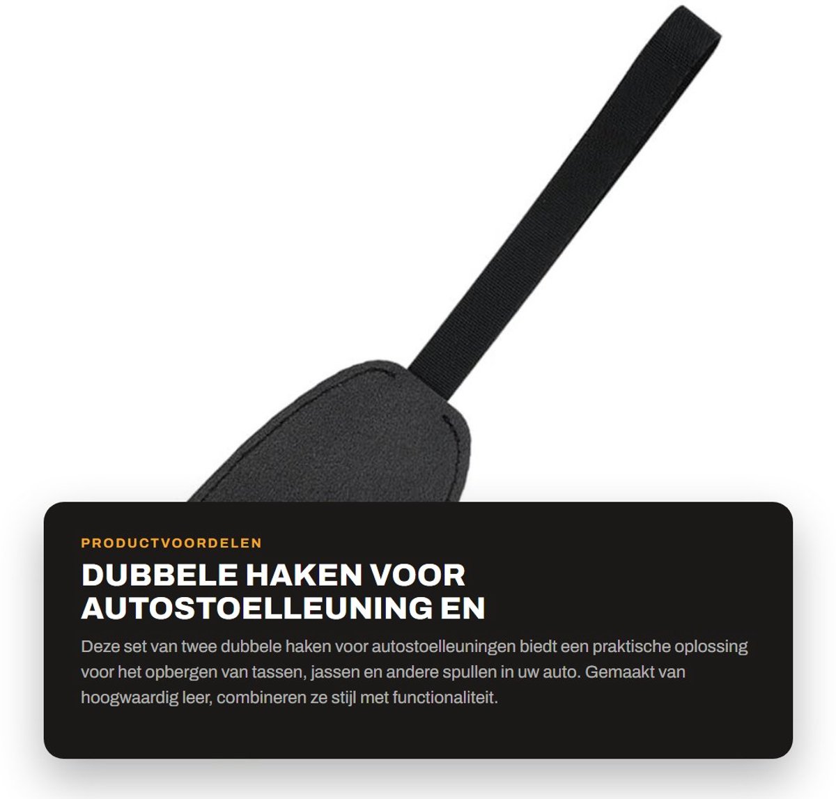 Solidchoice - Dubbele Haken voor Autostoelleuning en Hoofdsteun
