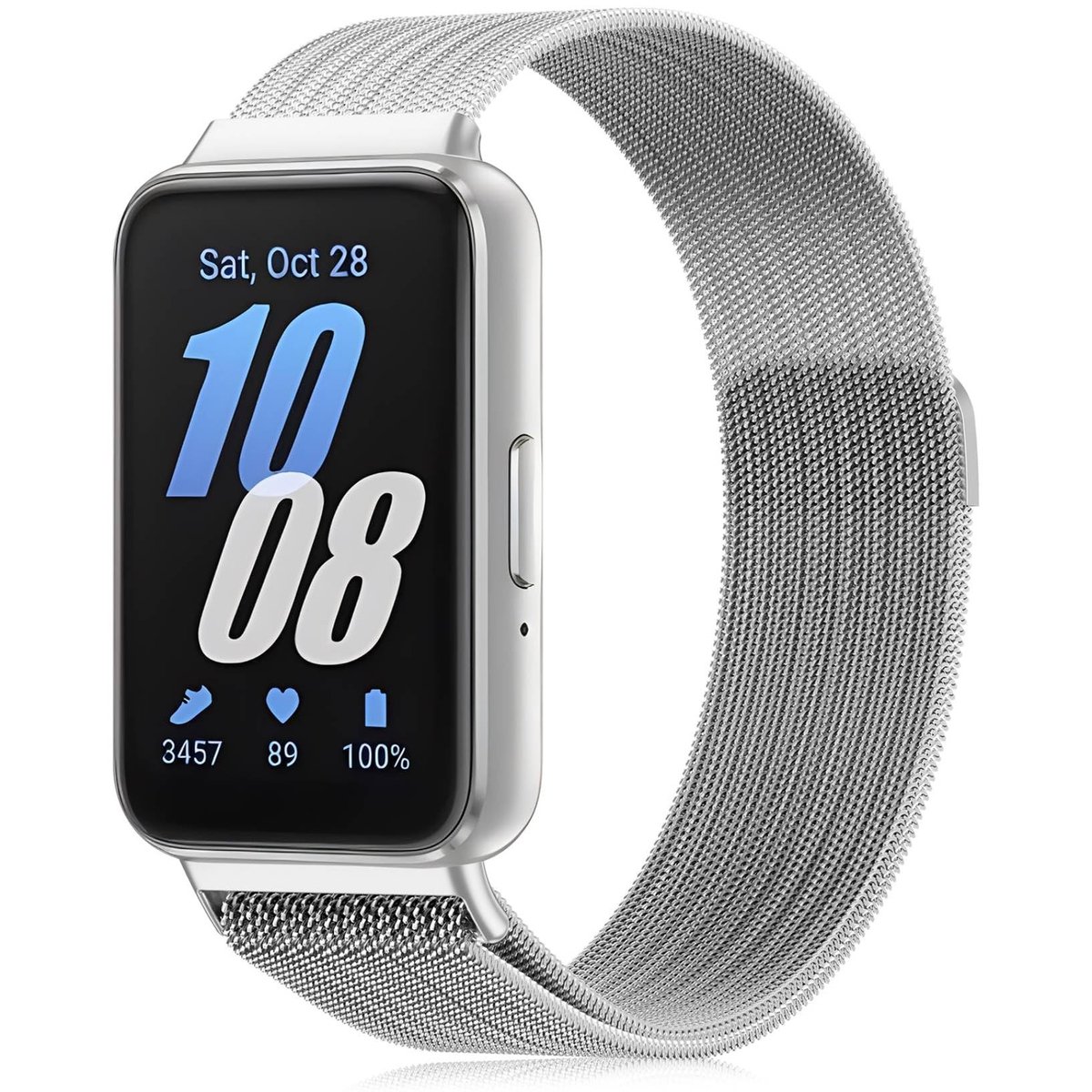 Dailygoods- Horlogebandje - Roestvrij Staal - Mesh - Voor Dames/Heren - Geschikt voor Samsung Galaxy Fit 3 - Lichtgewicht Design - Horlogeband