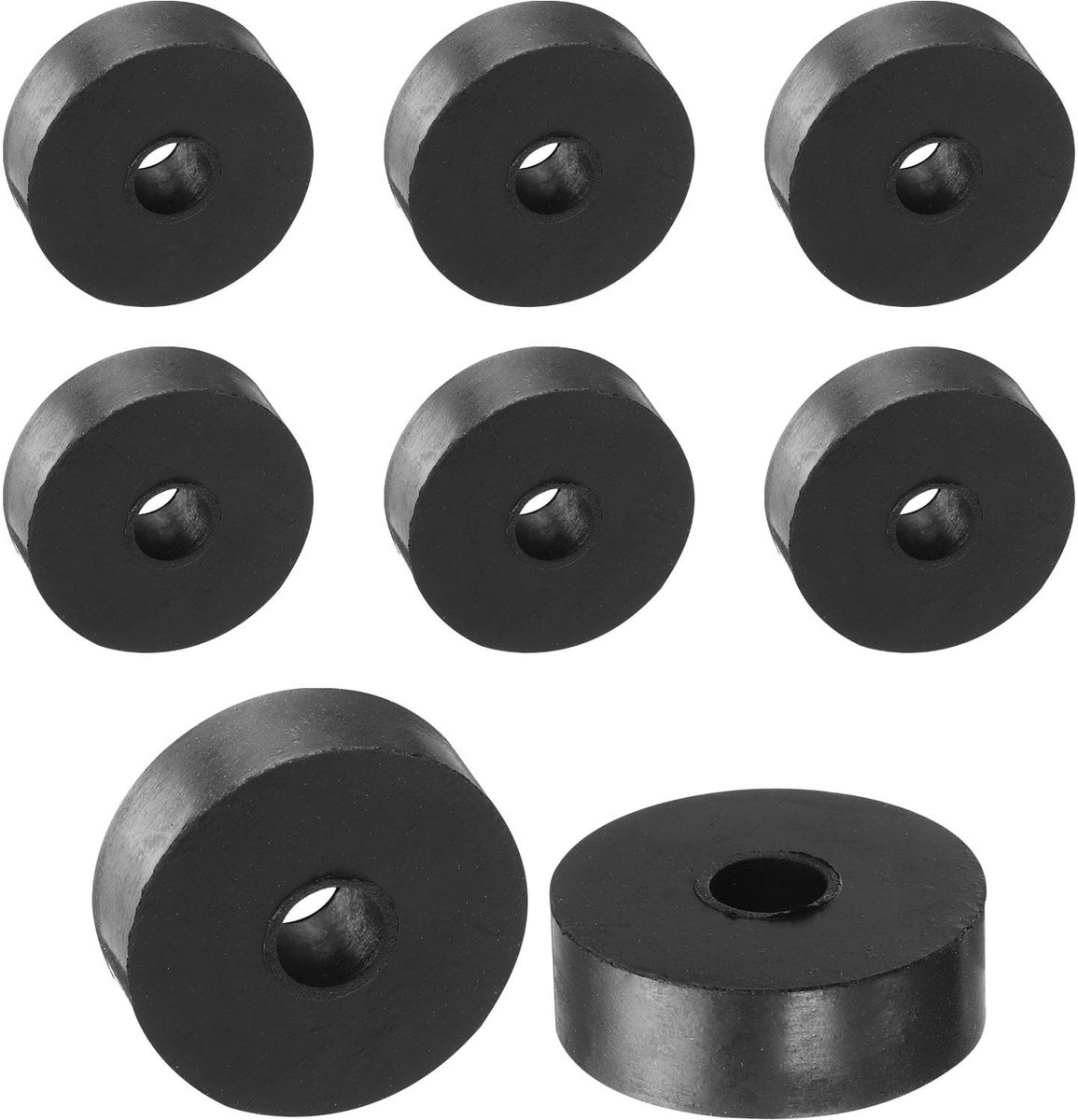 Dailygoods- Rubberen Ruimteschuiven 30mm - 8 Stuks - Anti-vibratie Blokken - Schokabsorberend - Trillingsabsorberend - Antislip Pads - Zwart Rubber - Afstandhouders