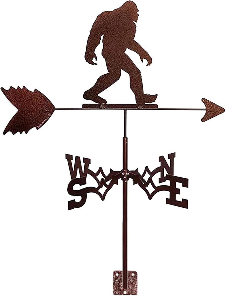 Windwijzer Dier - Dakdecoratie - Windsnelheid meten - UV-bestendig metaal - 35x50cm - Zwart