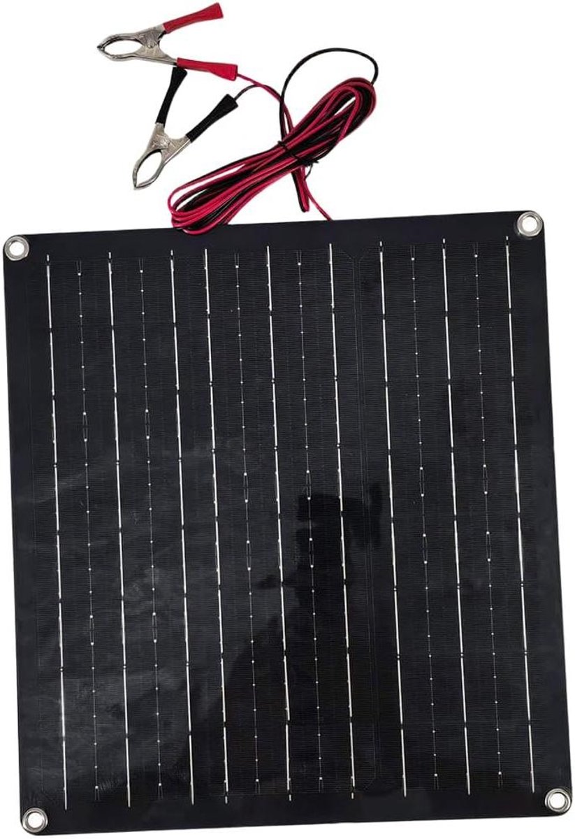 Zonnepaneel - Zonne-energie - Energie Opladen - Overbelastingsbeveiliging - 32 x 30 cm - Zwart