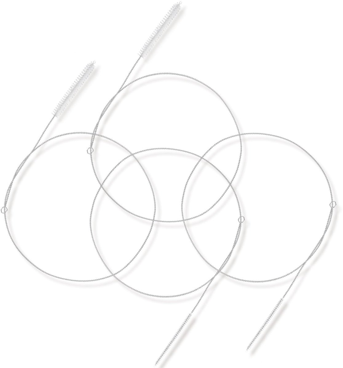 Dailygoods- Buisborstelreiniger 99 cm - 4 Stuks - Roestvrij Staal - Nylon Borstelharen - Multifunctionele Reinigingsset - Voor Thuis/Aquarium - Reinigingsborstel