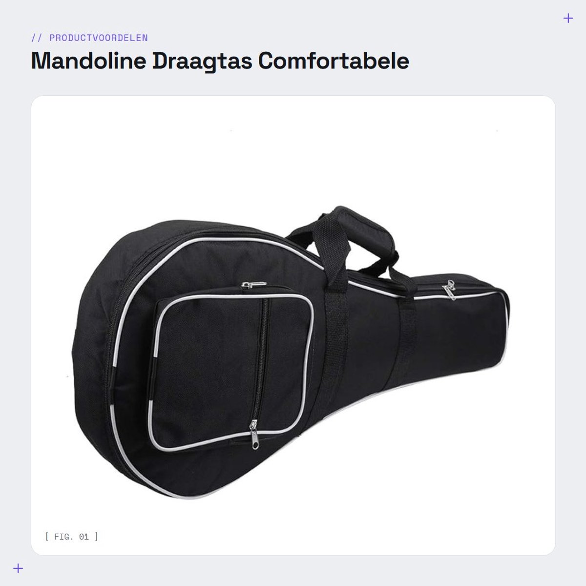Dailygoods- Mandoline Draagtas - Comfortabele Draagbare Koffer - Dikke Oxford Doek - Zijvakken - Geschikt voor Muziekinstrumenten - Muziekinstrument