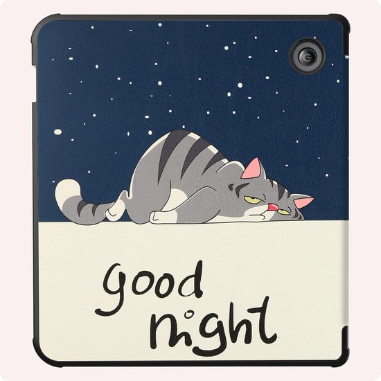 Hoes Geschikt voor Kobo Libra 2 Hoesje Bookcase Cover Book Case Hoes Sleepcover - Kat — afbeelding 5