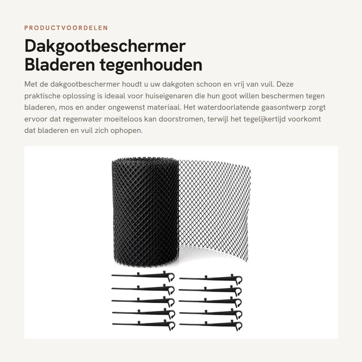 Dailygoods- Gootbescherming 15 cm x 6 m - Draadgaas - Bladeren/Vuil Blokkering - Eenvoudige Installatie - Duurzaam - Effectieve Bescherming - Dakgootbescherming