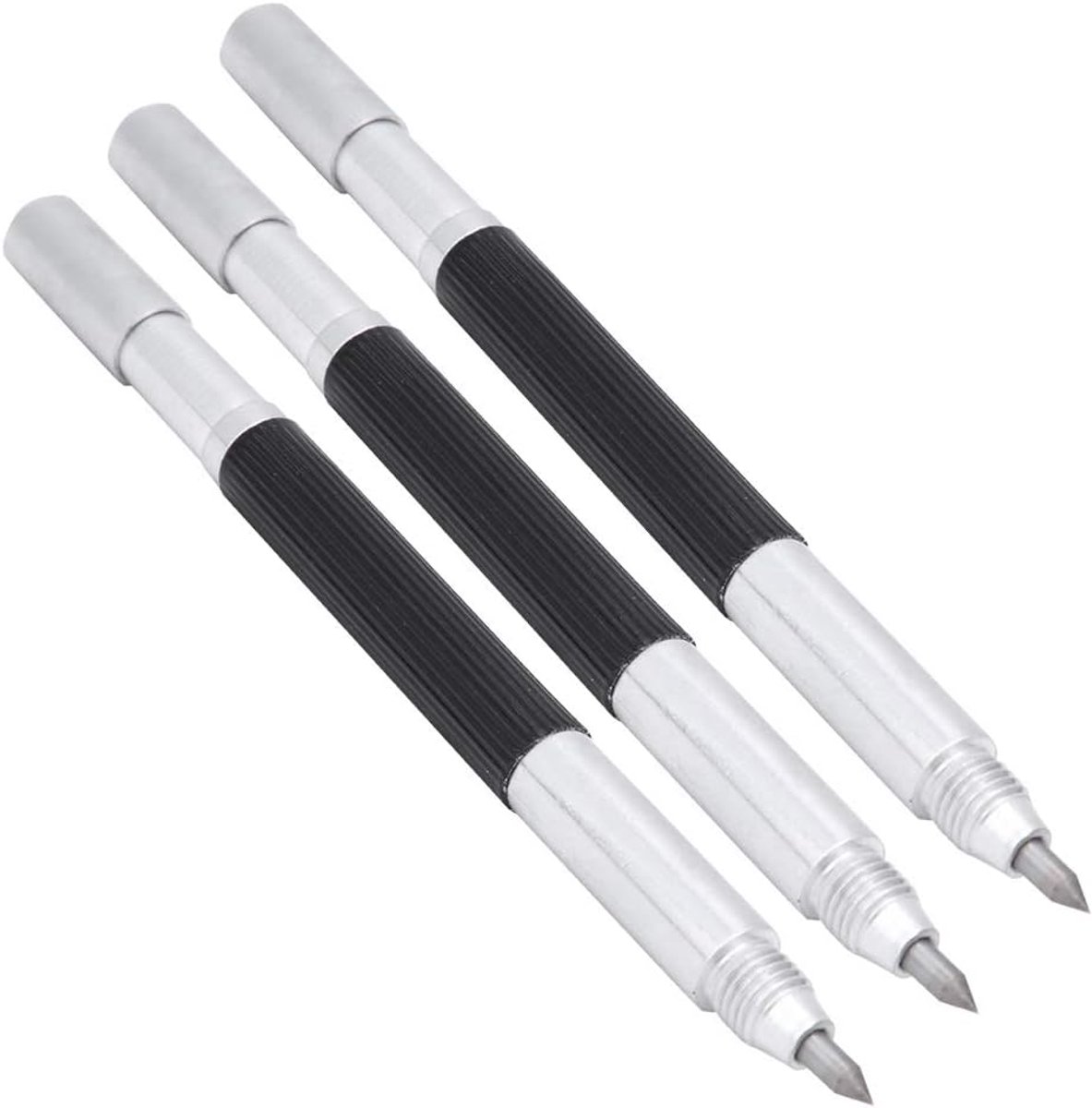 Kraspen Aluminium - Graveerpen Metaal - Precisie Markeren - Hardmetalen Punt - 3 Stuks - Zilver
