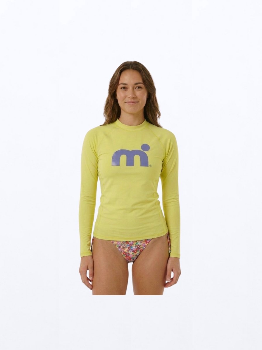 Mistral Ocean Dames Rash Guard | Geel | Maat M | Lange Mouw | UV-Beschermend Watershirt | Voor SUP, Surfen, Windsurfen en Strand