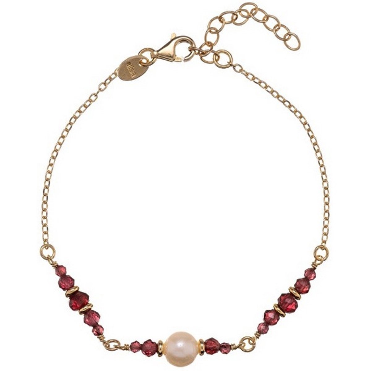 ALISIA AL5180.01.029 GOLD-PLATED ARMBAND MET RODE GRANAAT EN PAREL 1 STUK