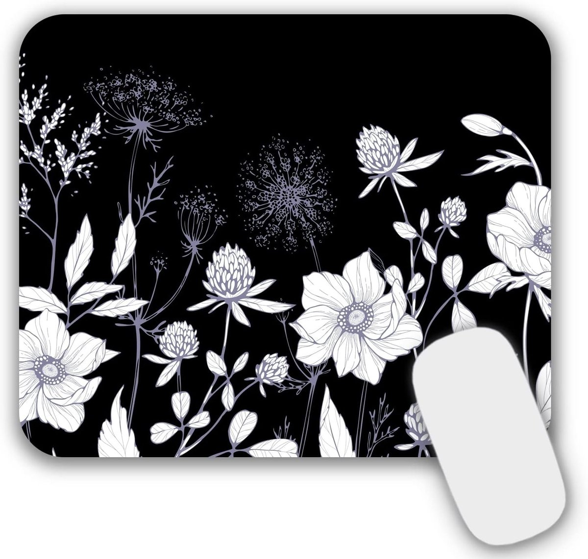 Kleine Muismat met Motief 24 x 20 x 0,3 cm - Zwarte Antislip Muismat voor PC en Laptop, Ideaal voor Thuis en Kantoor