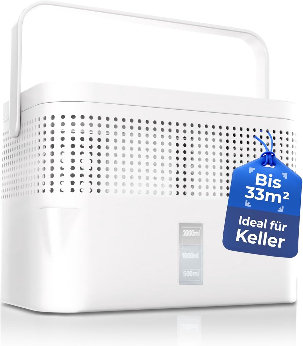 SnelShoppen - Luchtontvochtiger zonder stroom, kamerontvochtiger voor kelder en badkamer, 980 g, inclusief luchtontvochtiger granulaat, bescherming te