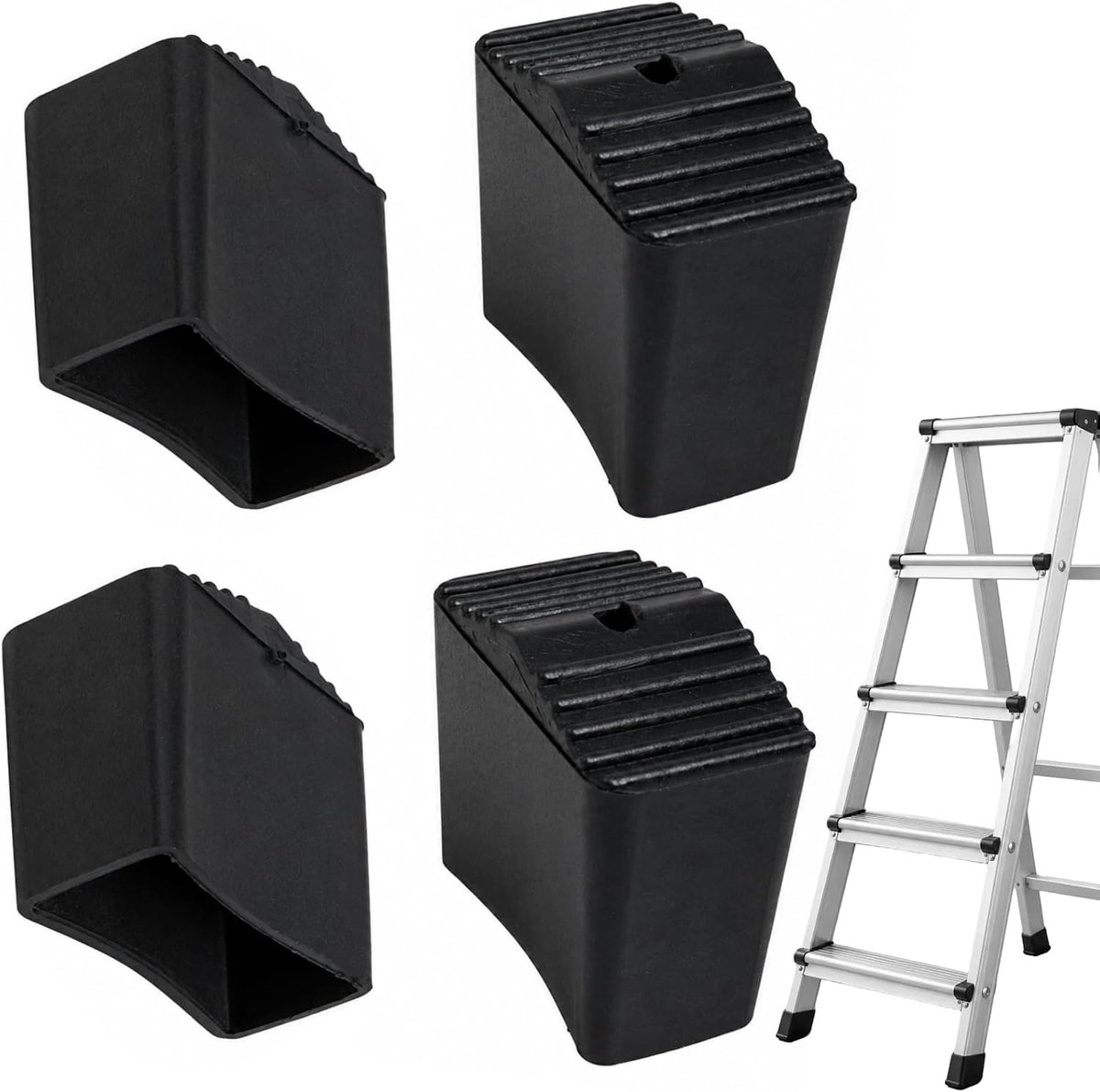 Laddervoeten 40x20 - Rubber - Antislip - Veilige grip voor ladder - ShopVlot