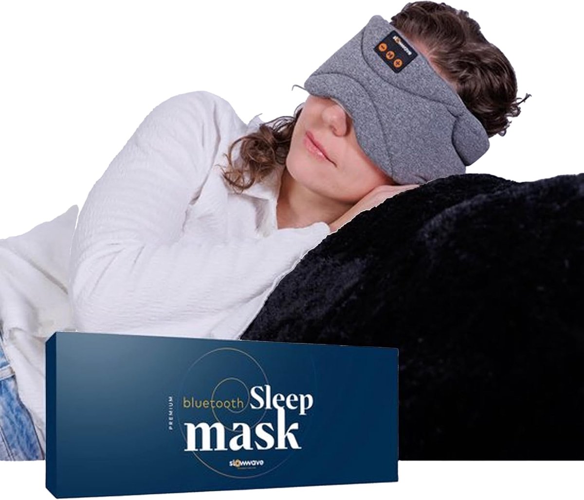 Thijox - Slowwave Premium Bluetooth Slaapmasker - Audio-Sleeping Mask met Timer - Volledige Duisternis - Zacht en Ademend Materiaal - Ideaal voor Zijs