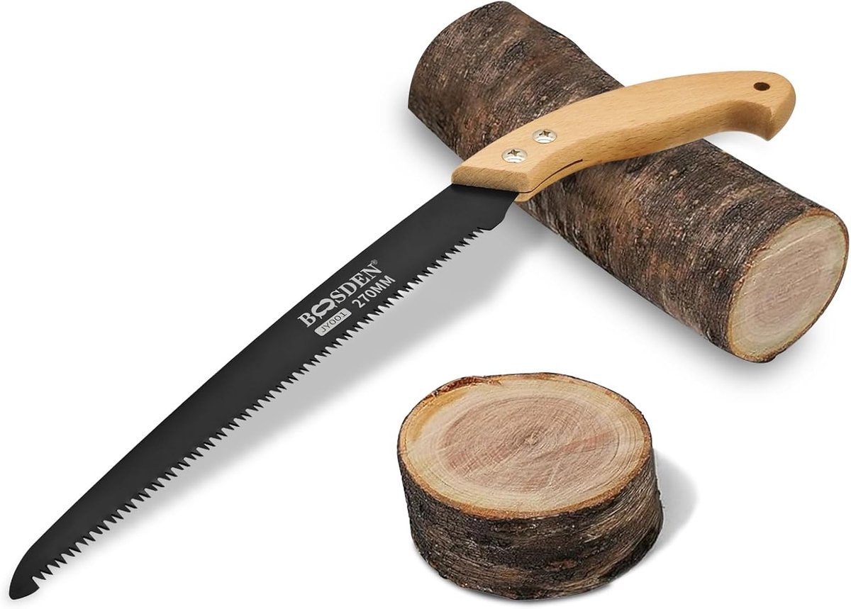 SnelShoppen - 11'' Handzaag voor Snoeien, Japanse Trekzaag met Houten Handvat, Ideaal voor Tuinieren, Houtbewerking, Kamperen en Boom Snoeien