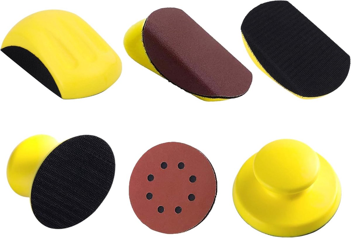 Thijox - 2 Stuks Ronde Handschuurblok 5 Inch (12,7 cm) - Muis Handschuurblok voor Polijsten van Carrosserieën, Meubels, Metaal en Handgemaakte Kunst -