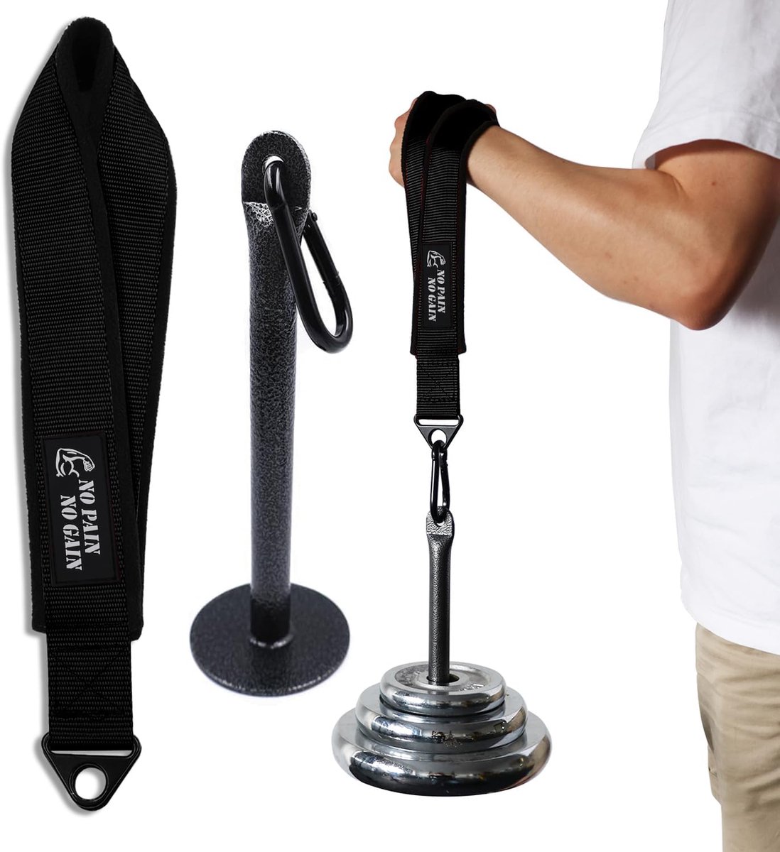 Thijox - Arm Worstelen Training Riem met Hand Grip en Vinger Onderarm Versterker - Premium 1,5 mm Heavy-Duty Singels voor Effectieve Krachttraining -