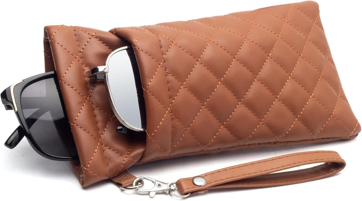 Brillendoos voor 2 Zonnebrillen - Dubbel Soft Glas - Snap Sluiting - Ideaal voor Reis - SnelShoppen