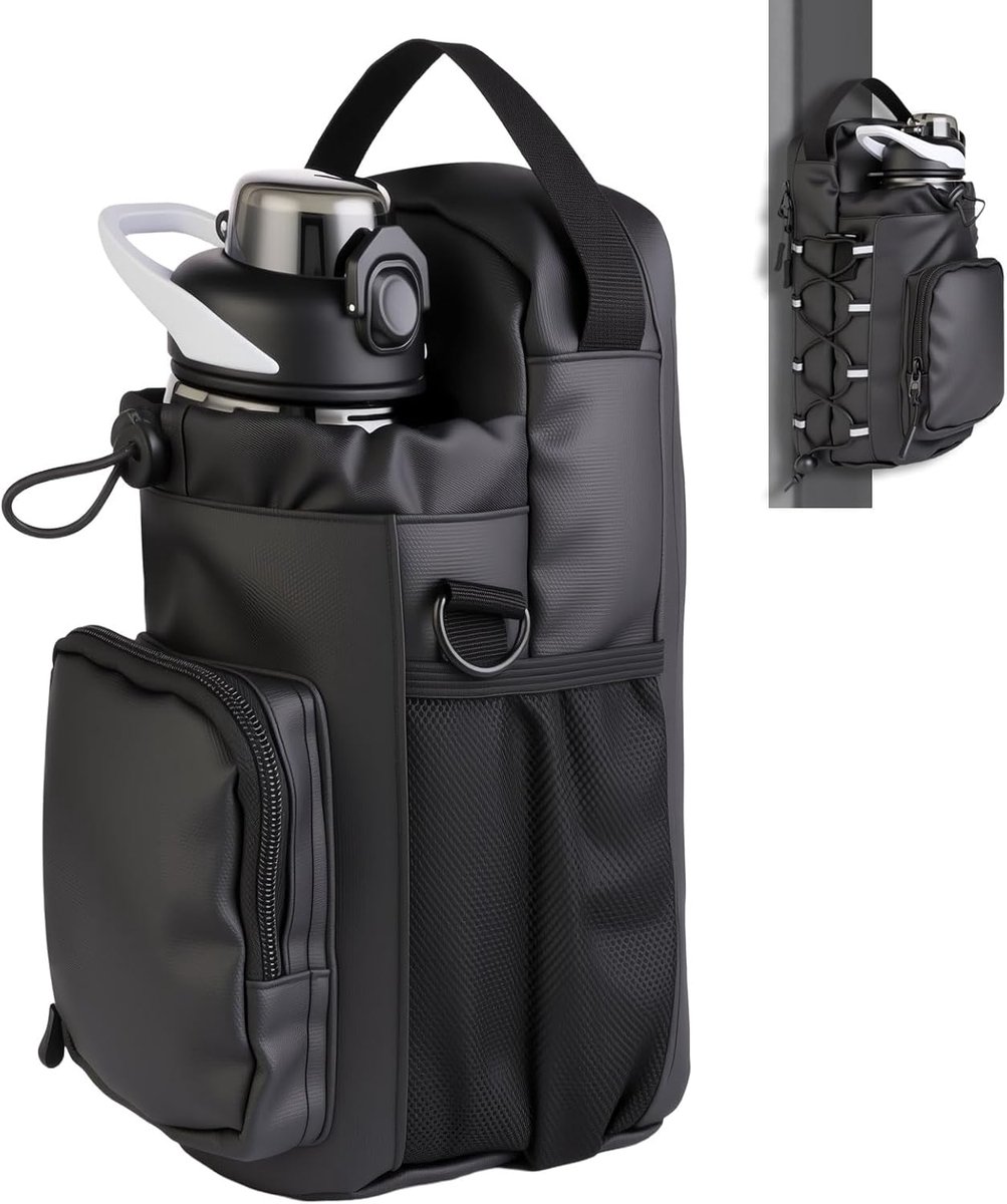 Thijox - Magnetische Gymtas voor Dames en Heren, 64 OZ Waterfleshouder met Telefoonzakken, Sporttas voor Fitness, Reizen, Werk, Sportactiviteiten