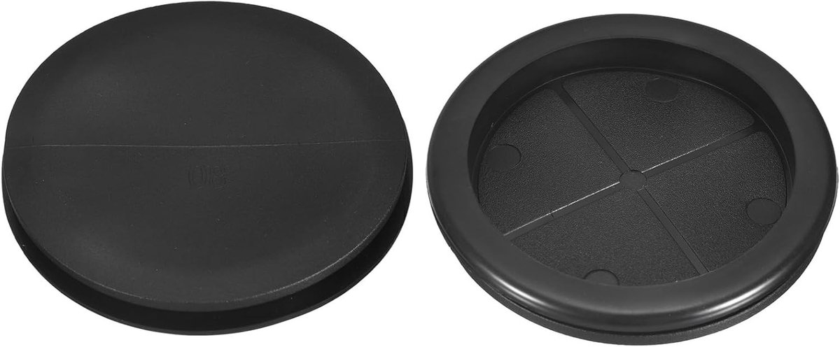 Rubberen kabels 80 mm boorgat, 2-3/4 "(70 mm) enkelzijdige gat plugringpakkingen voor kabel, snoerbescherming en elektrische panelen, zwart, set van 2 stuks