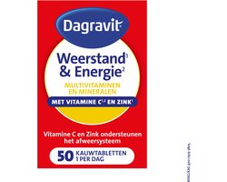 DA Dagravit Totaal 30 Weerstand & Energie Multivitaminen - Vitamine C, selenium en zink ondersteunen het immuunsysteem - 50 kauwtabletten - 50 stuks