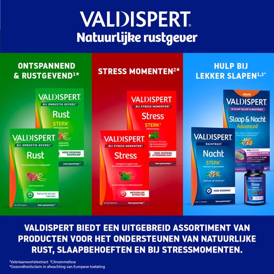 Valdispert Rust Sterk - Natuurlijk voedingssupplement met Valeriaanwortel voor rust & ontspanning* en vitamine B12- 50 tabletten