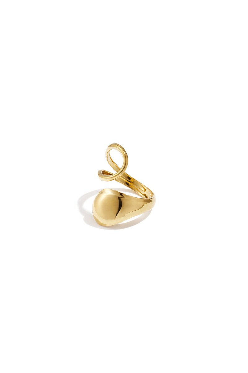 Bijoutheek Ring (Sieraad) Swirl Statement Goudkleurig