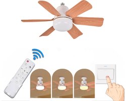 KZQ Plafondventilator - Zwart Mat - Incl 20W Lamp - Licht Apart Schakelbaar - Afstandsbediening - Dimbaar - Traploos Instelbare Lichtkleur - Nachtlampje - Geheugenfunctie - 3 Snelheden - Timer
