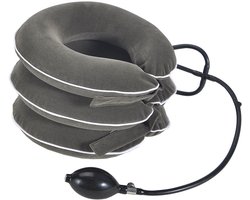 Anti nekpijn kussen | Nekkussen | Reiskussen | Verlicht nek en schouderpijn | Grijs | Neksteun | Nek stretcher | Zacht fleece | Cervicaal nektractie kussen | Nek brace | Luxe | Ergonomisch | Reis kussen