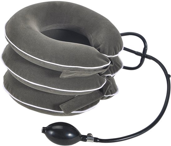 Anti nekpijn kussen | Nekkussen | Reiskussen | Verlicht nek en schouderpijn | Grijs | Neksteun | Nek stretcher | Zacht fleece | Cervicaal nektractie kussen | Nek brace | Luxe | Ergonomisch | Reis kussen