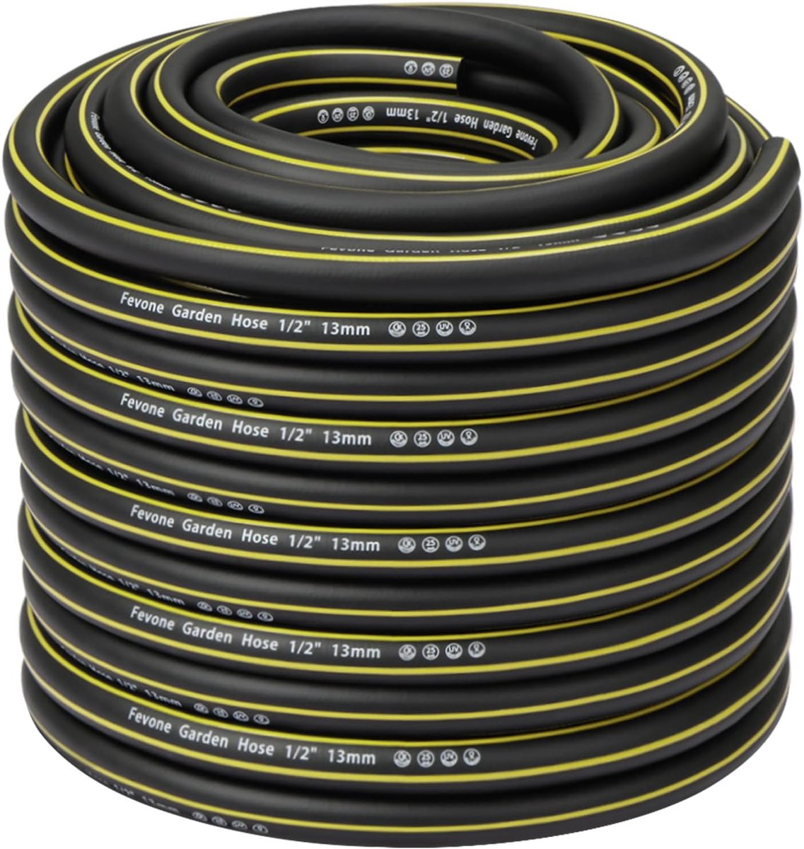 SnelShoppen - Tuinslang 50m - Flexibele Gartenschlauch 13mm (1/2") - 4ly 25 Bar - Hoogbelastbaar en Lichtgewicht - Robuust met Knickbescherming - Zwar