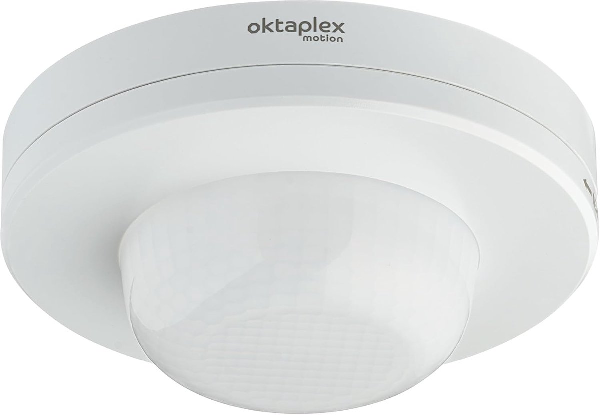 Thijox - Oktaplex Pia Aanwezigheidsmelder 360° Infrarood, IP65, 230V, Wit - Bewegingsmelder voor Binnen en Buiten, Aanwezigheidsschakelaar voor Tuin,