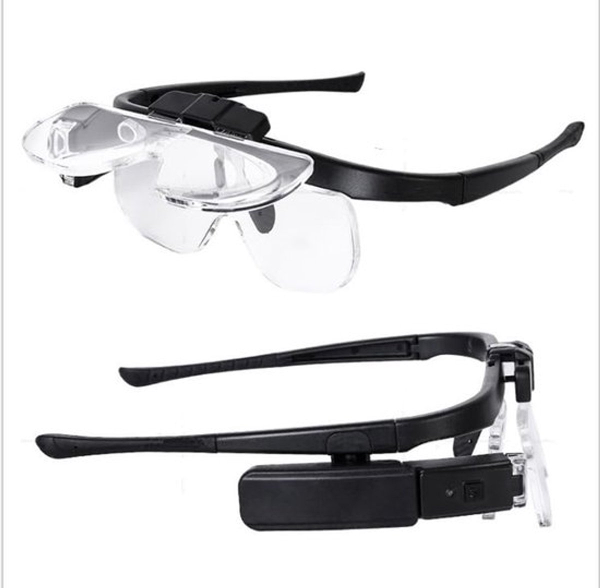 Dailygoods - Vergrootglas - Vrijhandvergrootglas - Oplaadbaar met LED-licht - Zwart
