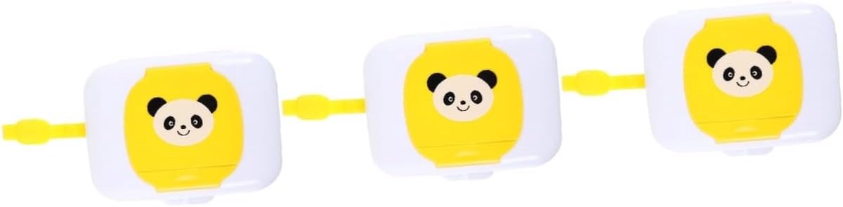 Natte Tissues Houder - Vochtige Doekjes Dispenser - Reizen met baby - Hygiënisch en stofvrij - 3 stuks - Geel
