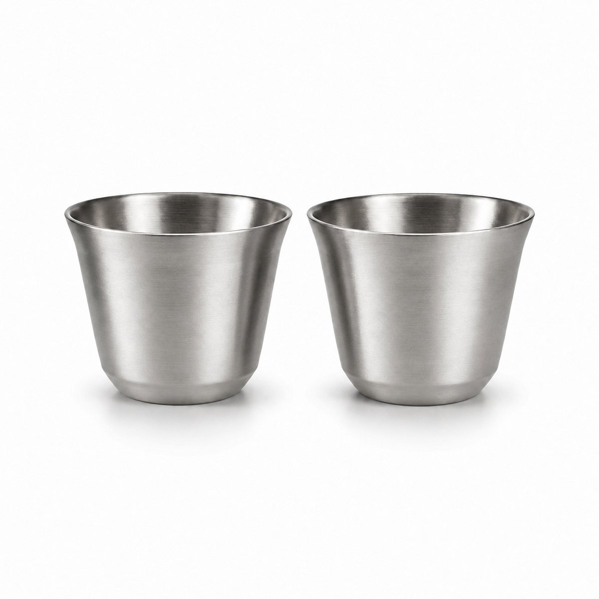 My Green Deal - RVS Espressokopjes set van 2 Zilver - 80 ml - Koffiekopjes zonder Oor - Koffiehoekje Inrichting