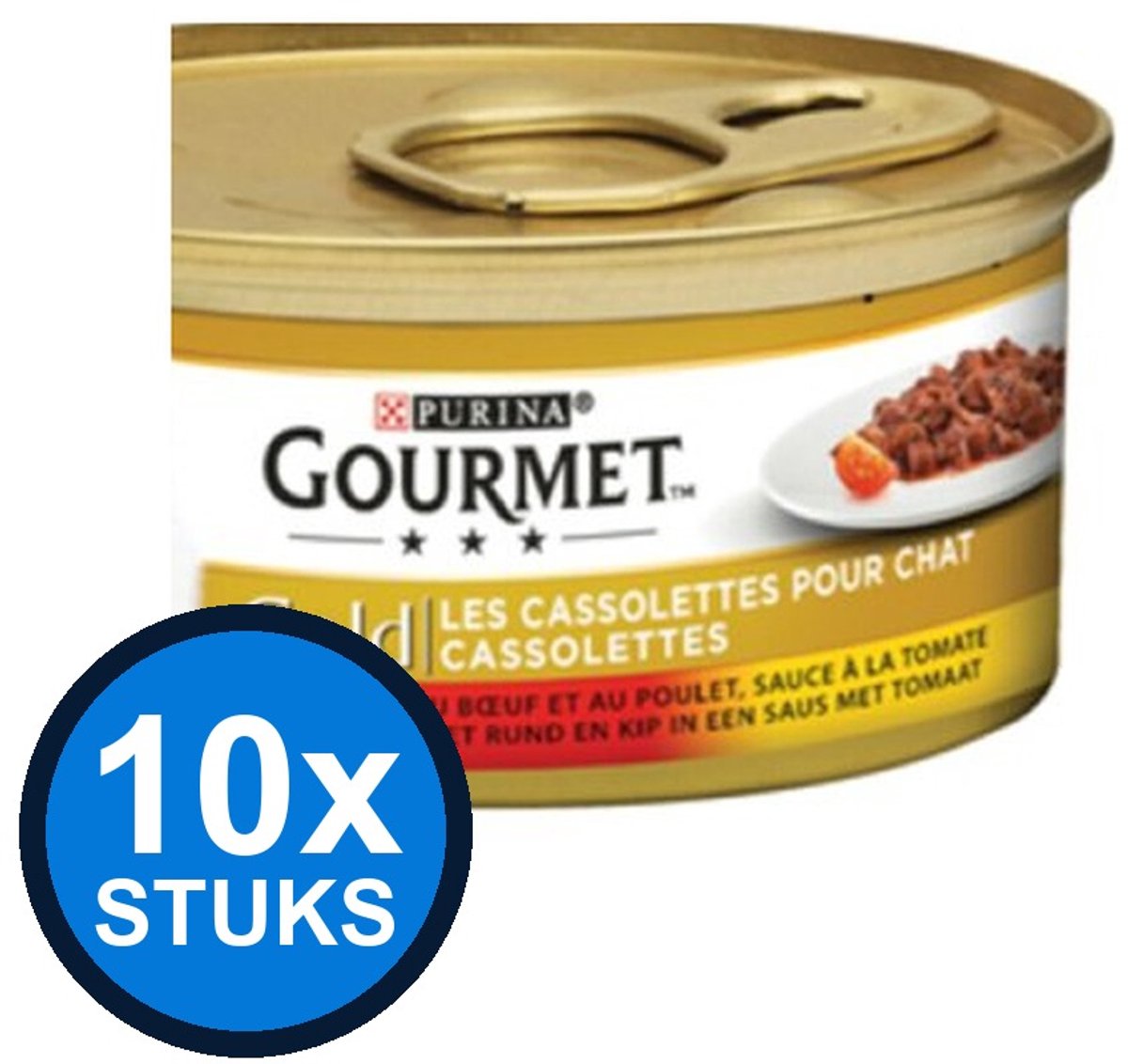 Gourmet Gourmet - Gold Cassolettes Rund & Kip - Kattenvoer Natvoer - 85g