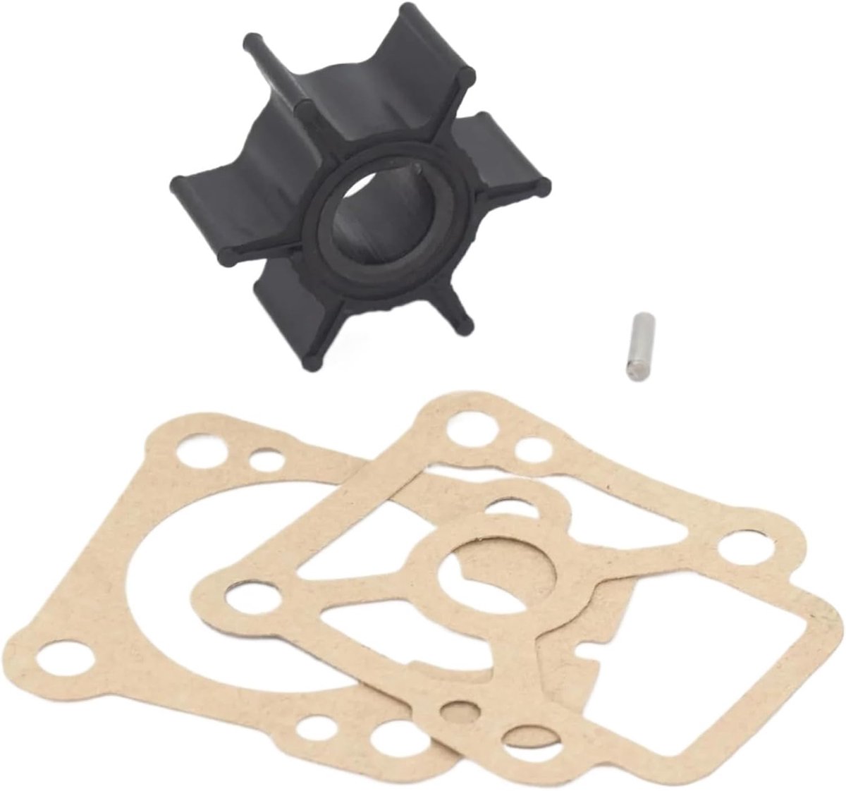 Waterpomp Waaierset - Impeller Kit - Buitenboordmotor Onderhoud - Directe Vervanging - 6 bladen - Zwart