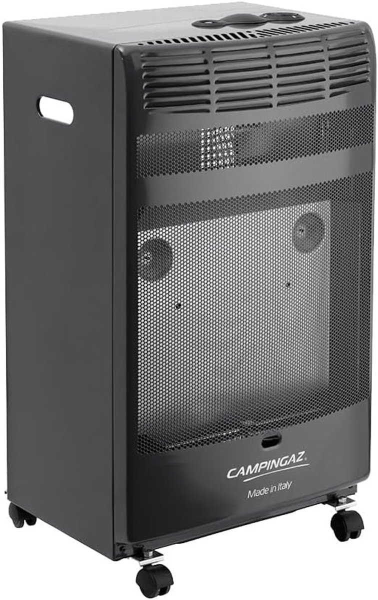 Draagbare Gasverwarmer - Kachel met Wielen - Extra Verwarming - Elektronische Ontsteking - 45 x 35 x 78 cm - Antraciet