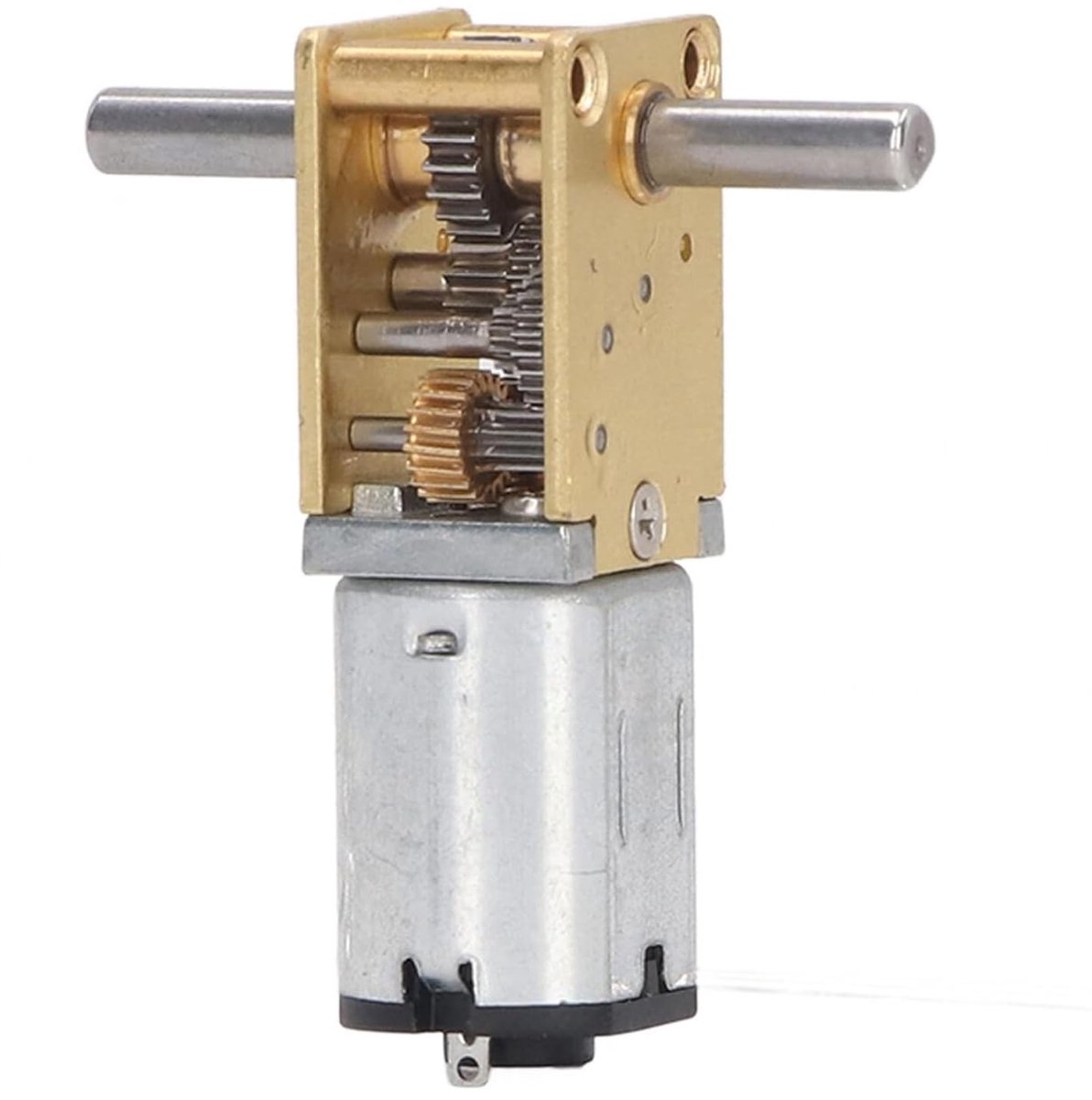 Motorreductor DC - Mini Motor Tandwielmotor - Robotica Bouwen - Volledig Metalen Tandwiel - 13 RPM - Zilver