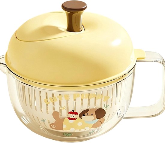 Saladecentrifuge - Keuken Spinner - Groenten Drogen - Eén-druk Rem - 21x17cm - Geel — afbeelding 5