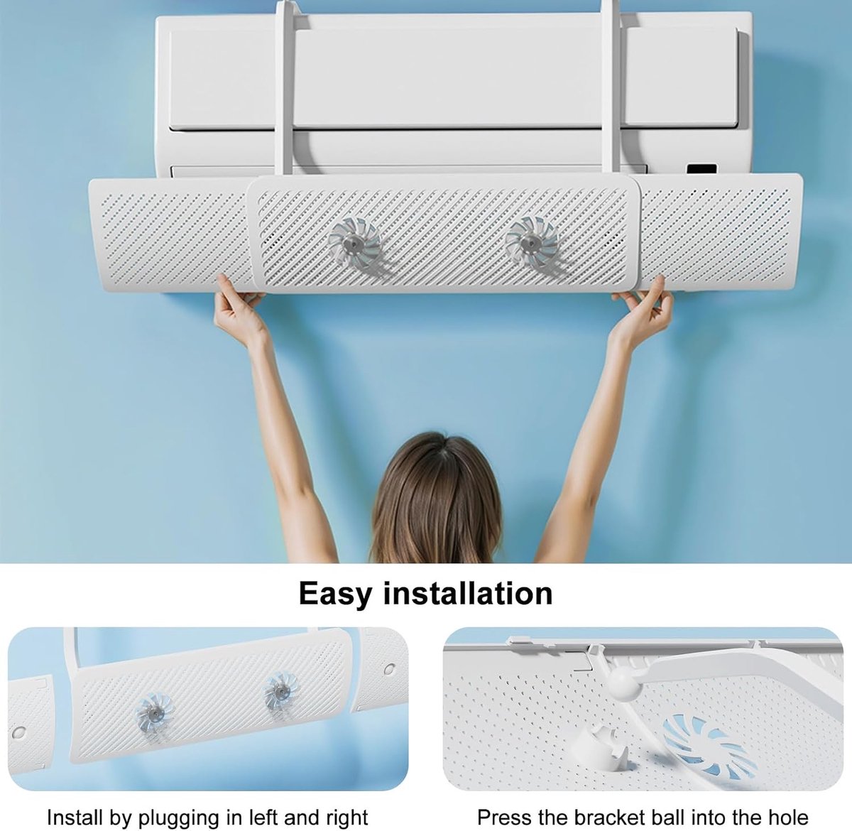 Airco Deflector - Ventilatierooster - Comfort Verhogend - Verstelbaar Ontwerp - 74-95 cm - Wit — afbeelding 8