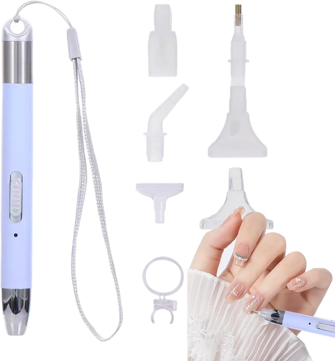Parel Pen - Stip Pen - Diamant Schilderen - Met Verlichting - 12.5 cm - Zwart