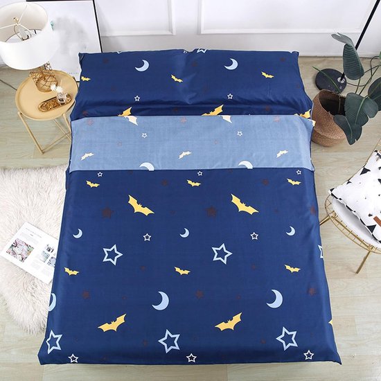 Slaapzakvoering - Reislaken draagbaar - Hygiënisch slapen - Geïntegreerde kussensloop - 180 x 215 cm - Donkerblauw — afbeelding 4
