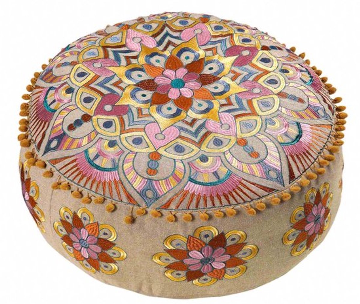 Handgemaakte mandala vloerkussens - By Shyne, decoratief rond